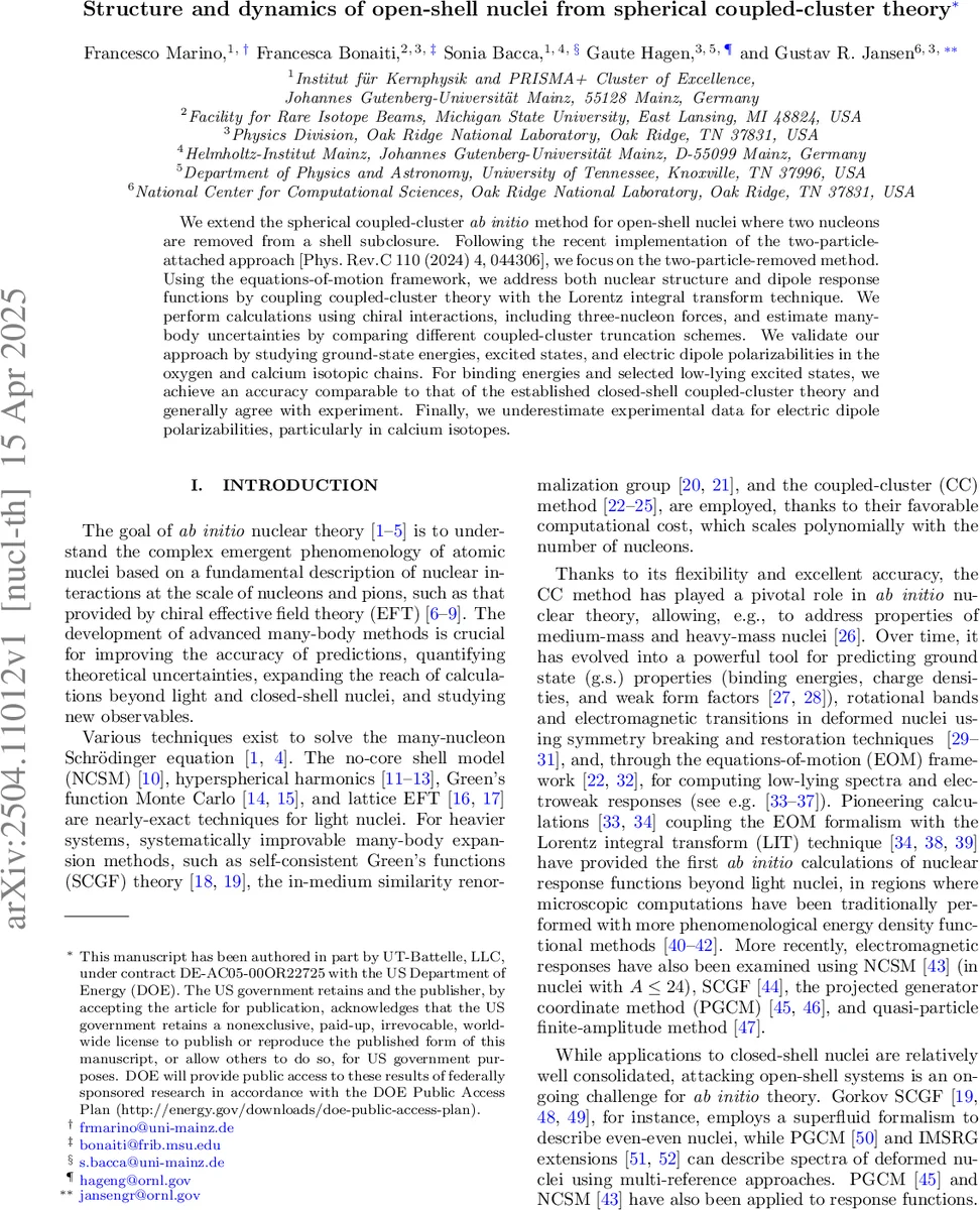 Structure and dynamics of open-shell nuclei from spherical coupled-cluster theory