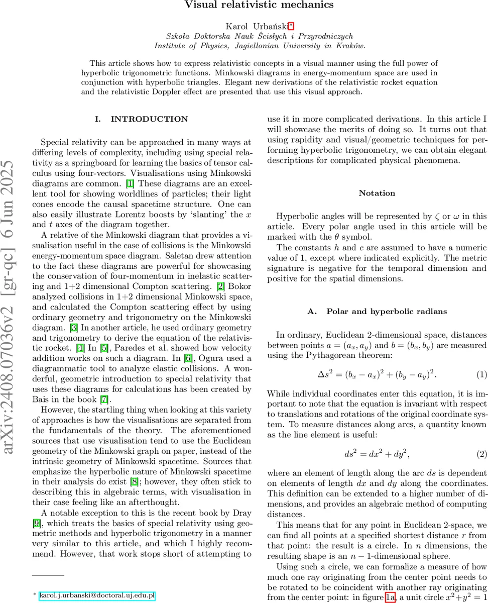 Visual relativistic mechanics