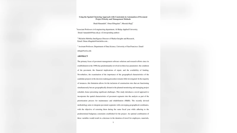 Integrating Project Spatial Coordinates into Pavement Management Prioritization