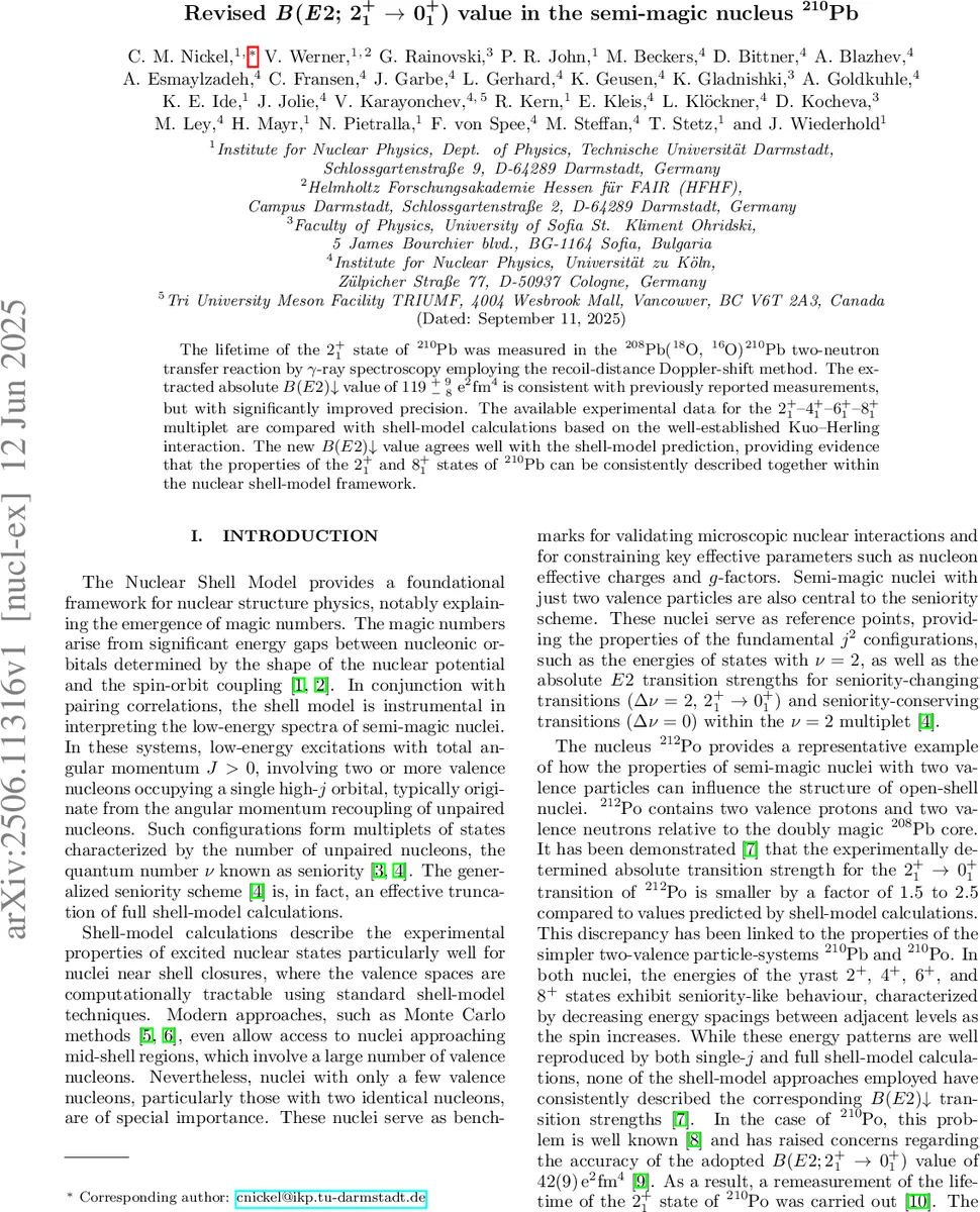 Revised $B(E2; 2^{+}_{1} ightarrow 0^{+}_{1})$ value in the semi-magic nucleus $^{210}$Pb