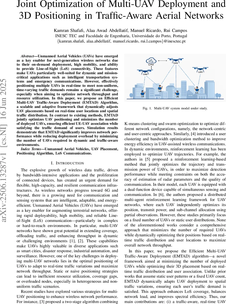 Joint Optimization of Multi-UAV Deployment and 3D Positioning in Traffic-Aware Aerial Networks