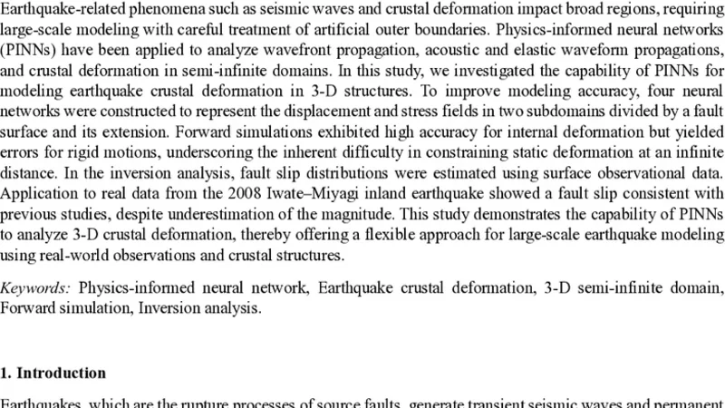 Three-dimensional crustal deformation analysis using physics-informed deep learning