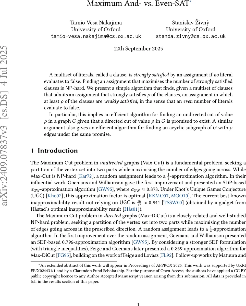 Maximum And- vs. Even-SAT