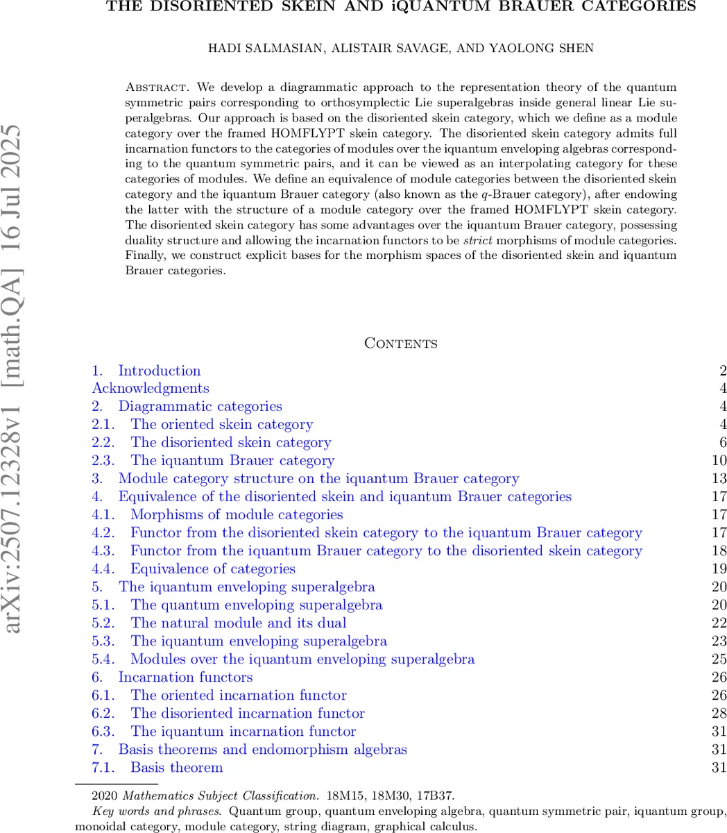 The disoriented skein and iquantum Brauer categories