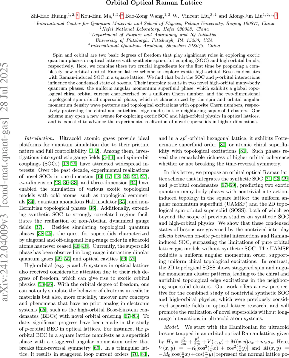 Orbital Optical Raman Lattice
