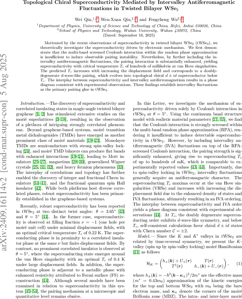 Topological Chiral Superconductivity Mediated by Intervalley Antiferromagnetic Fluctuations in Twisted Bilayer WSe$_2$