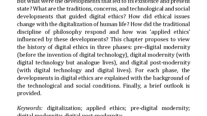The history of digital ethics