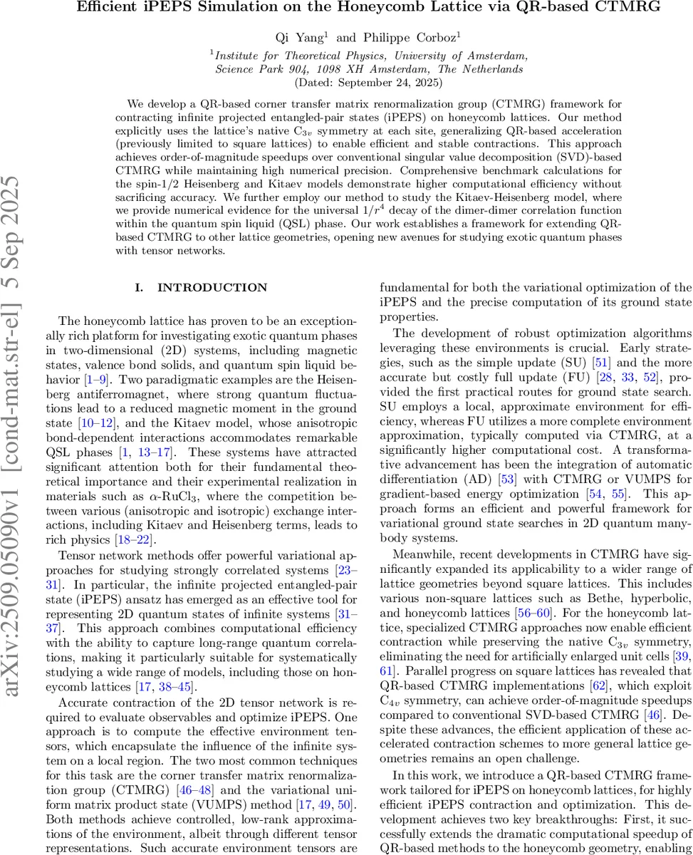Efficient iPEPS Simulation on the Honeycomb Lattice via QR-based CTMRG