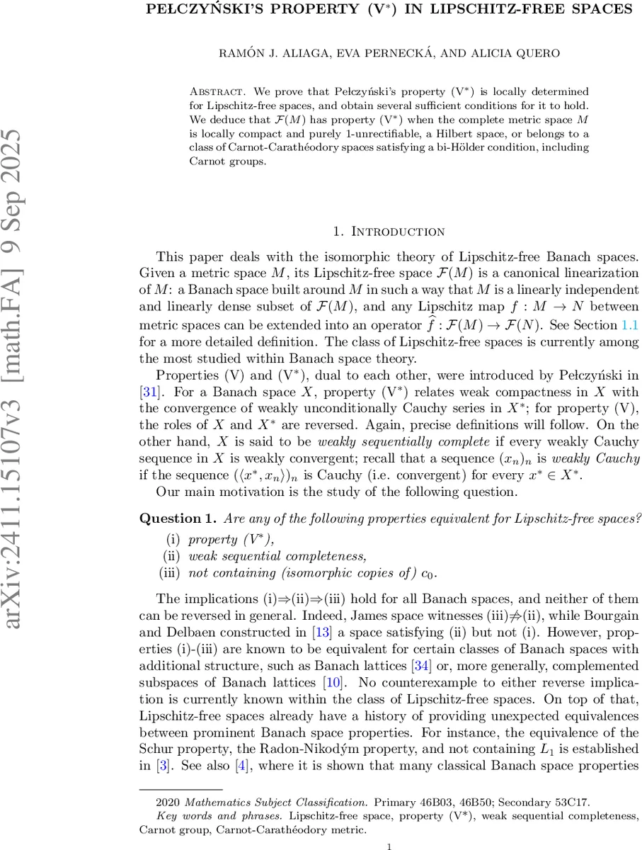 Pełczyński's property (V$^*$) in Lipschitz-free spaces