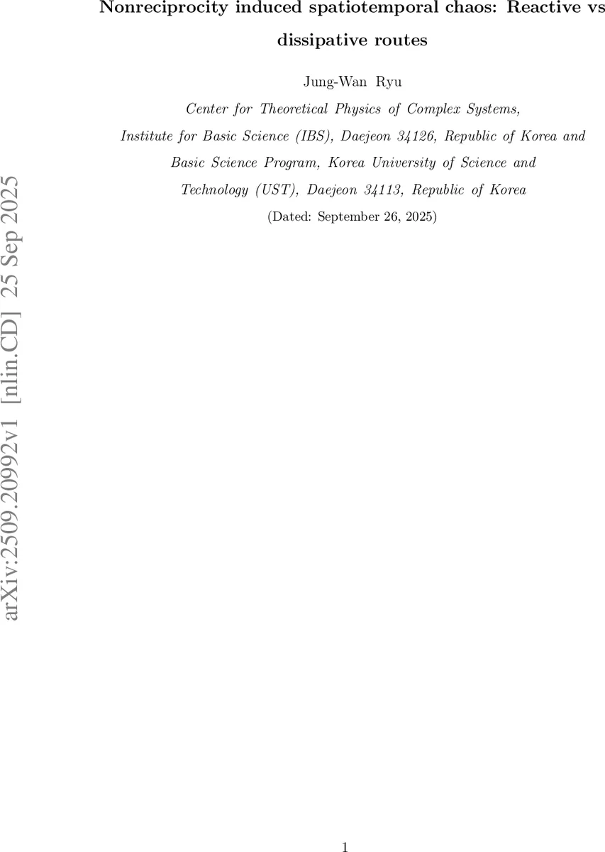 Nonreciprocity induced spatiotemporal chaos: Reactive vs dissipative routes
