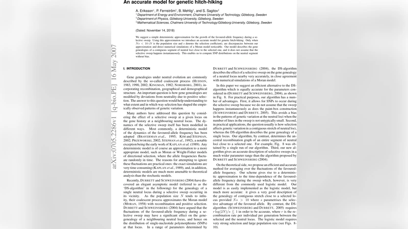 An accurate model for genetic hitch-hiking