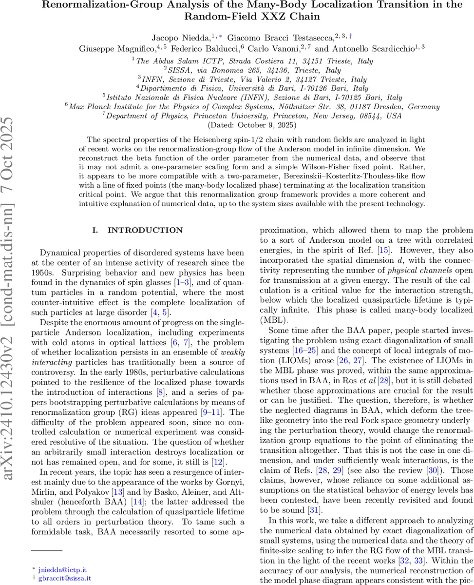 Renormalization-Group Analysis of the Many-Body Localization Transition in the Random-Field XXZ Chain
