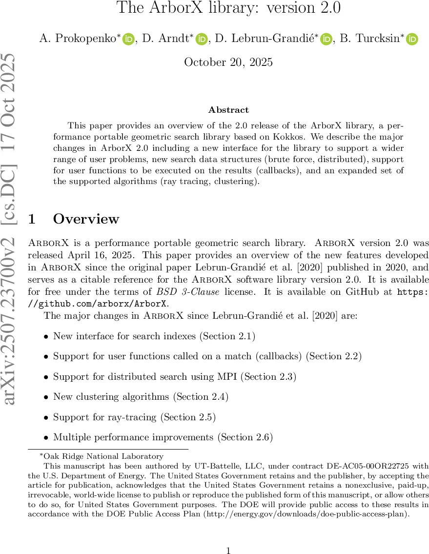 The ArborX library: version 2.0