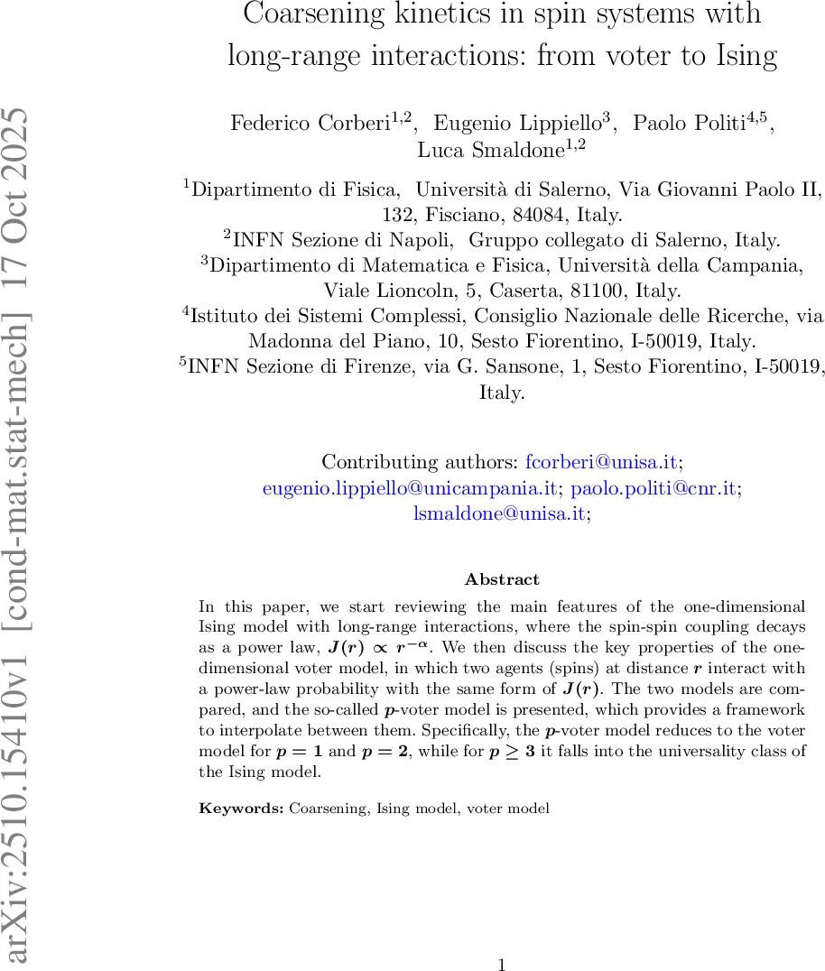 Coarsening kinetics in spin systems with long-range interactions: from voter to Ising