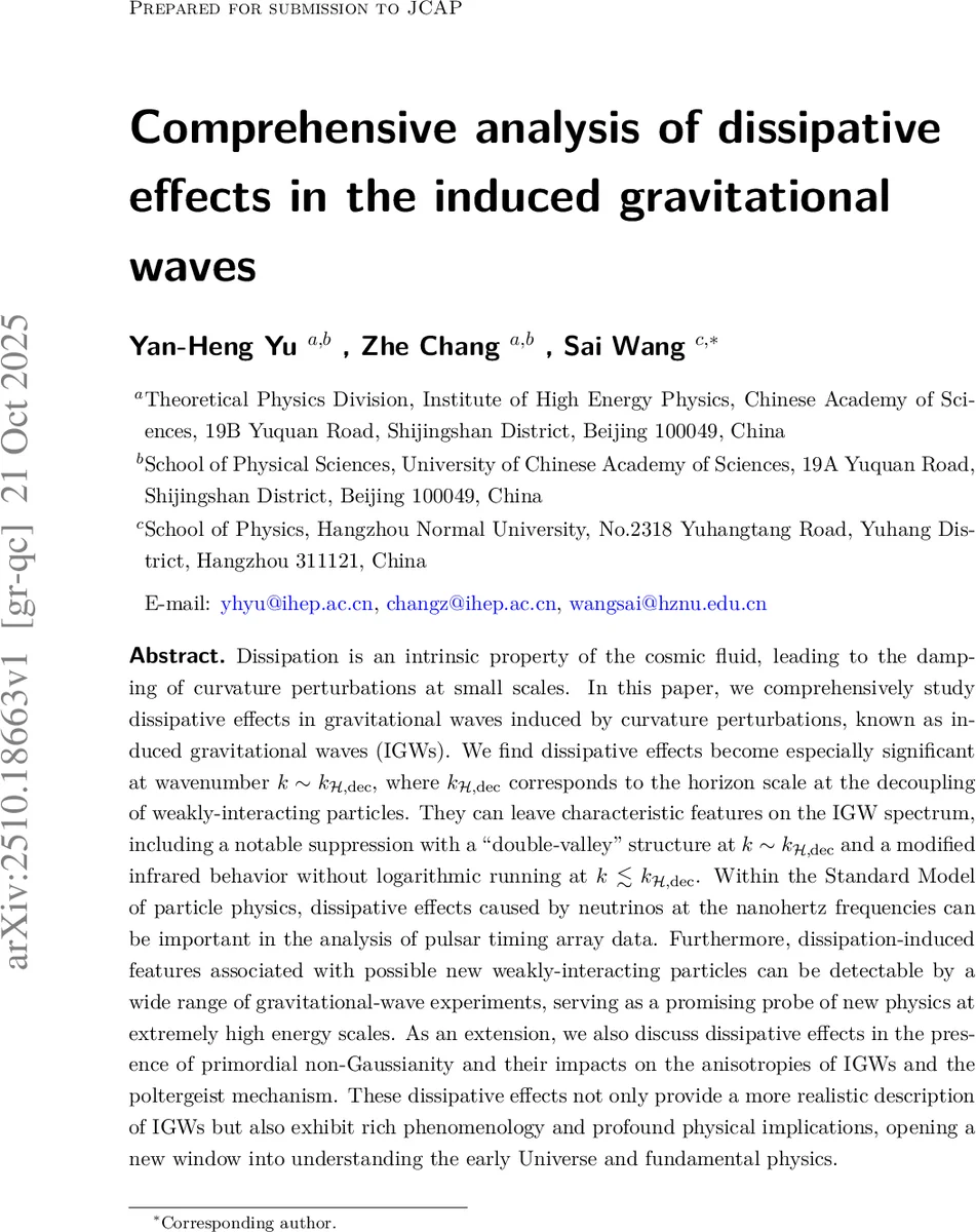 Comprehensive analysis of dissipative effects in the induced gravitational waves