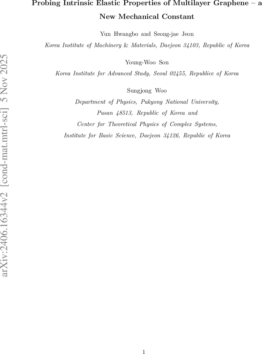 Probing Intrinsic Elastic Properties of Multilayer Graphene -- a New Mechanical Constant