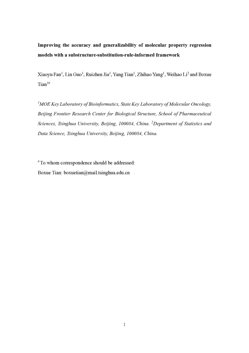 Improving the accuracy and generalizability of molecular property regression models with a substructure-substitution-rule-informed framework