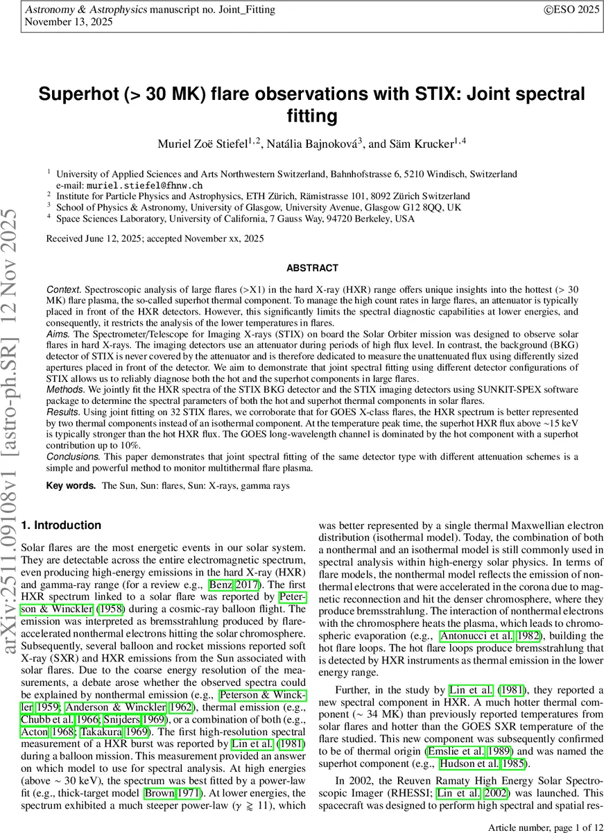 Superhot (> 30 MK) flare observations with STIX: Joint spectral fitting
