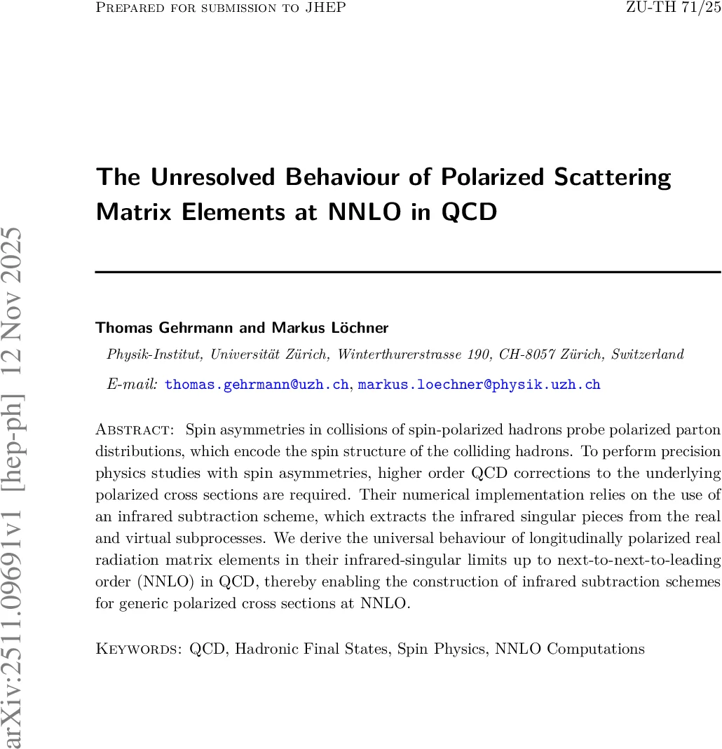 The Unresolved Behaviour of Polarized Scattering Matrix Elements at NNLO in QCD