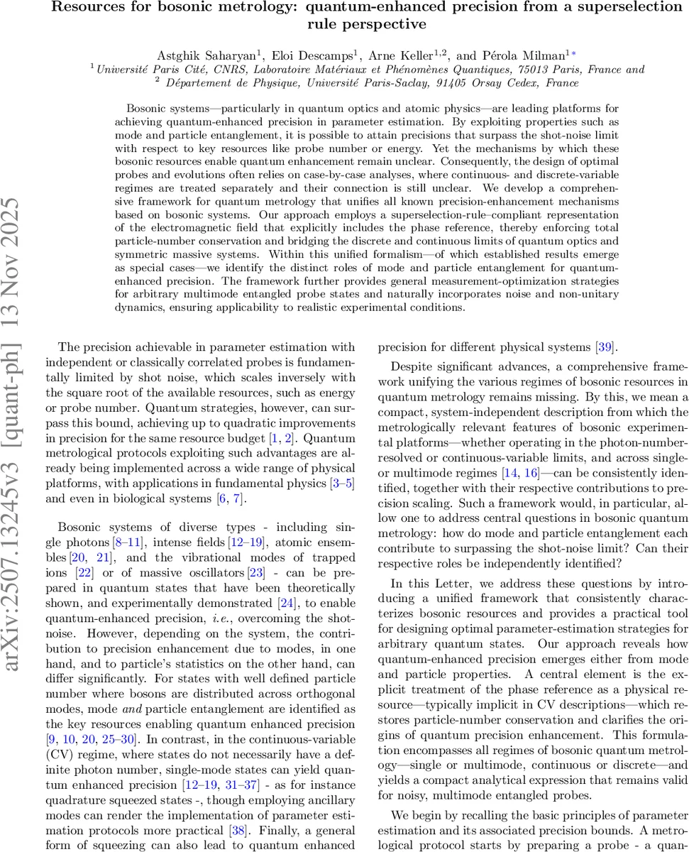 Resources for bosonic metrology: quantum-enhanced precision from a superselection rule perspective