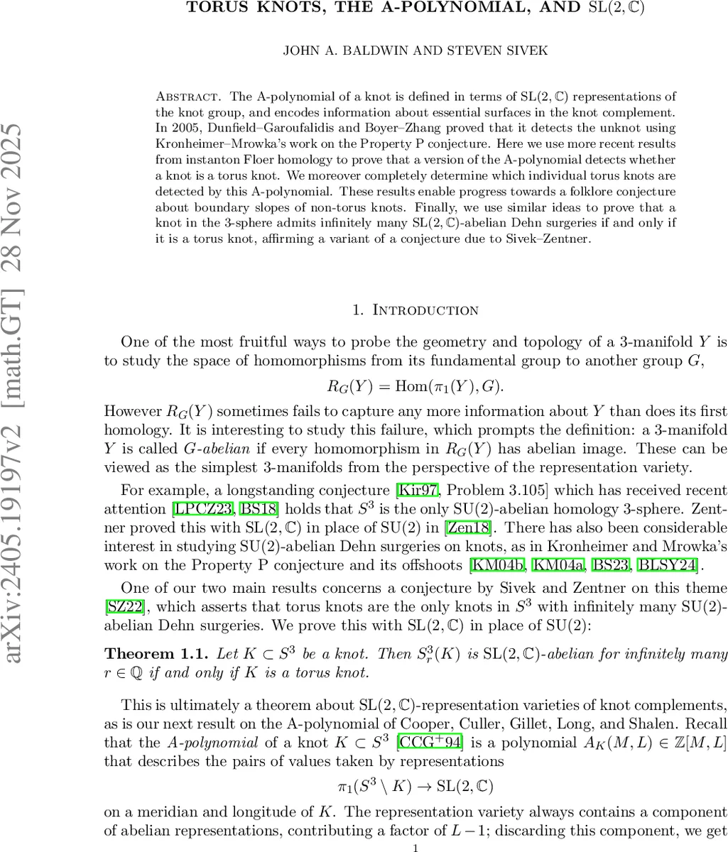 Torus knots, the A-polynomial, and SL(2,C)