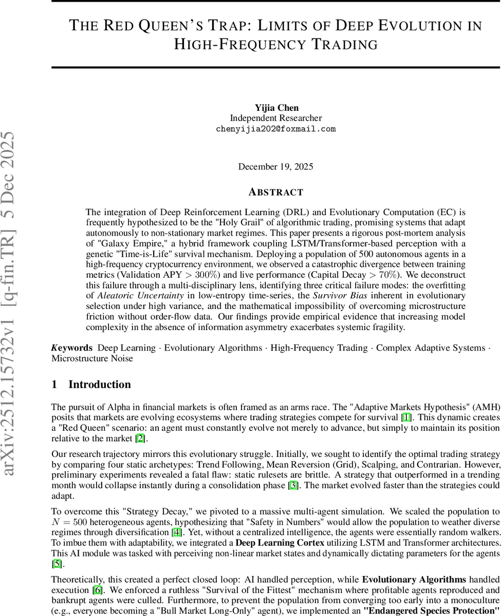 The Red Queen's Trap: Limits of Deep Evolution in High-Frequency Trading