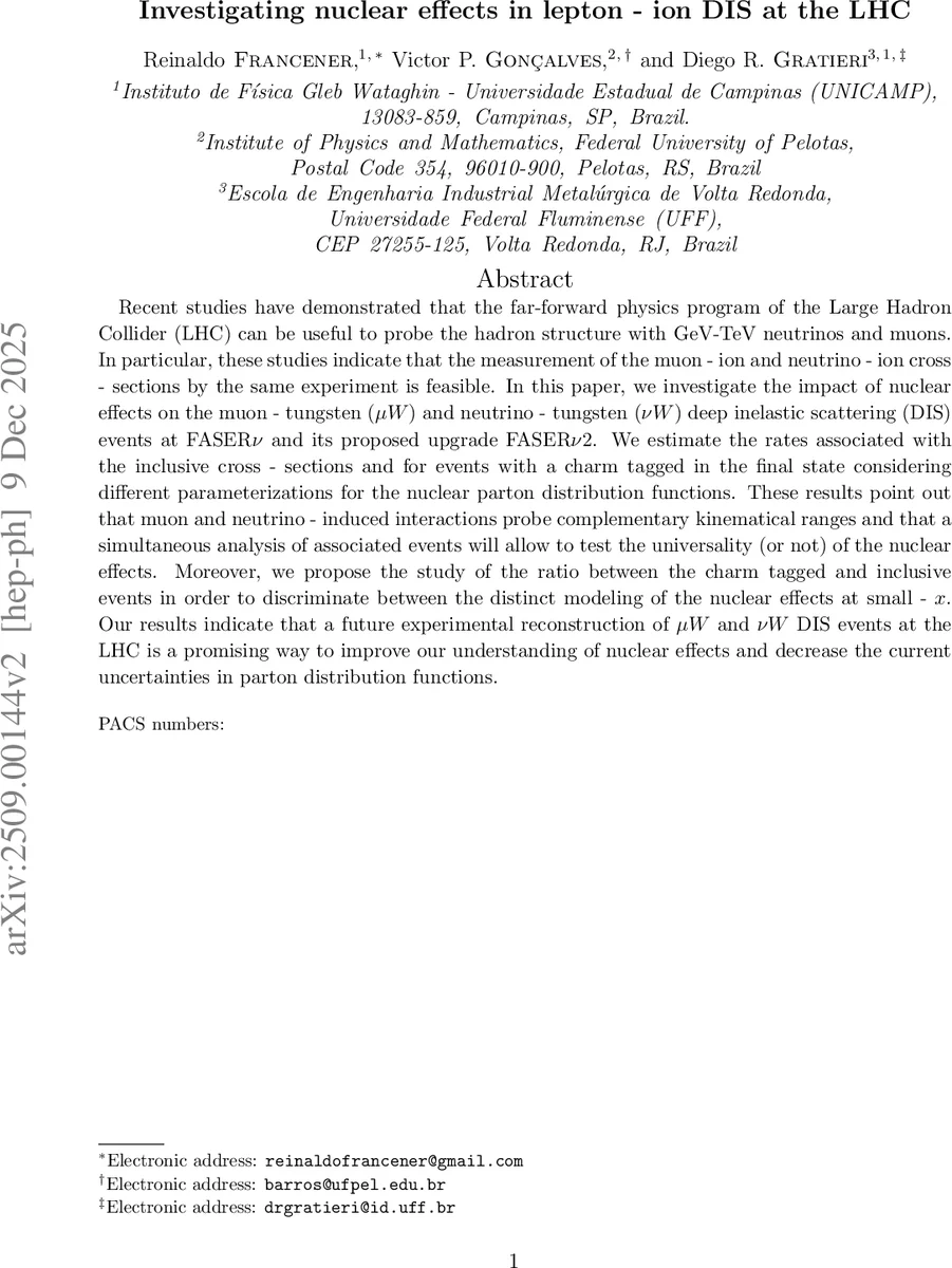 Investigating nuclear effects in lepton-ion DIS at the LHC