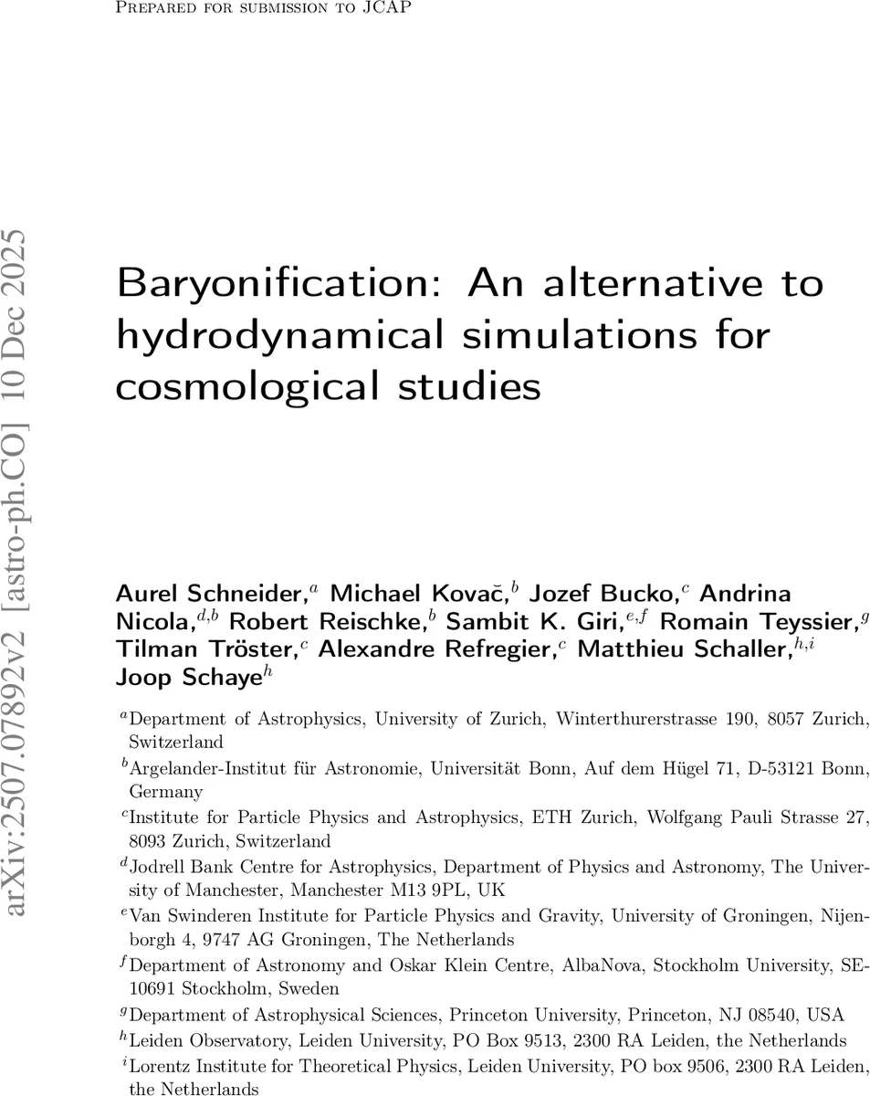 Baryonification: An alternative to hydrodynamical simulations for cosmological studies