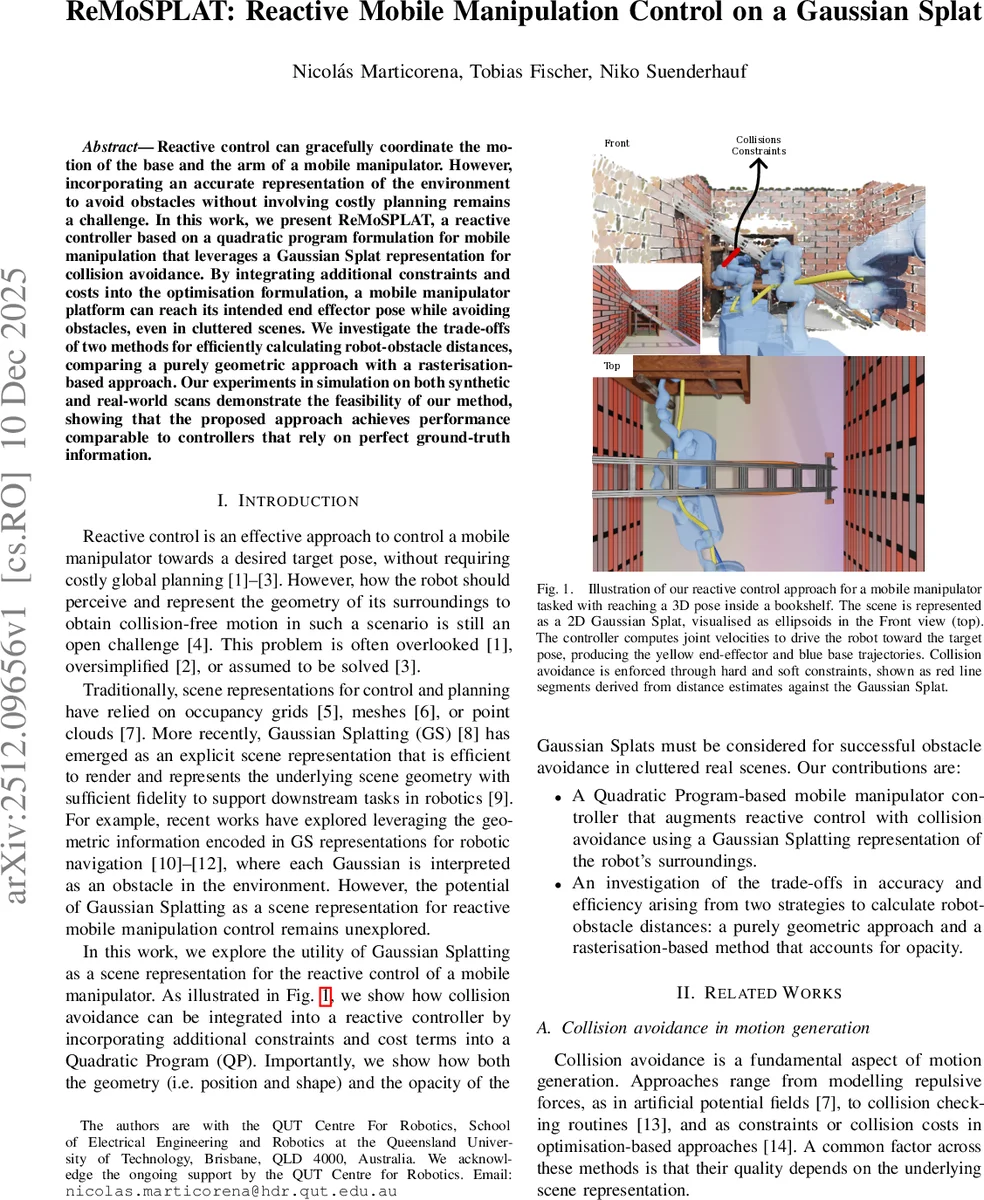 ReMoSPLAT: Reactive Mobile Manipulation Control on a Gaussian Splat