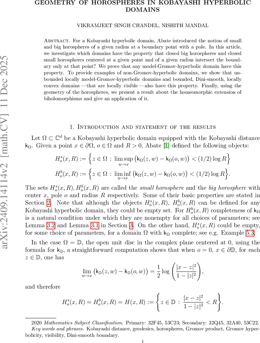 Geometry of horospheres in Kobayashi hyperbolic domains