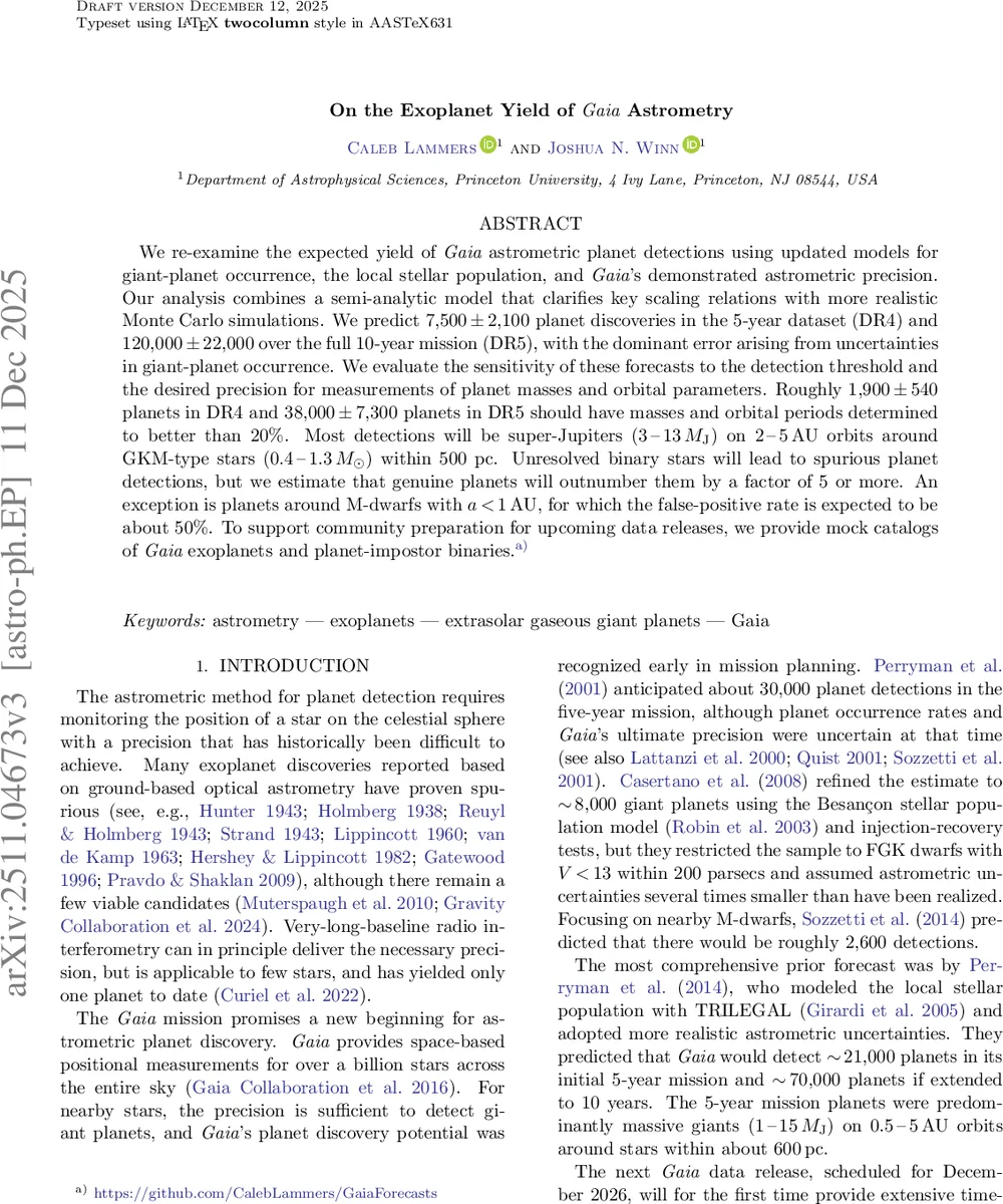 On the Exoplanet Yield of Gaia Astrometry