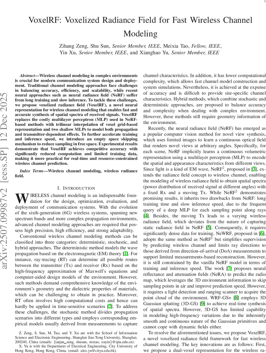 VoxelRF: Voxelized Radiance Field for Fast Wireless Channel Modeling