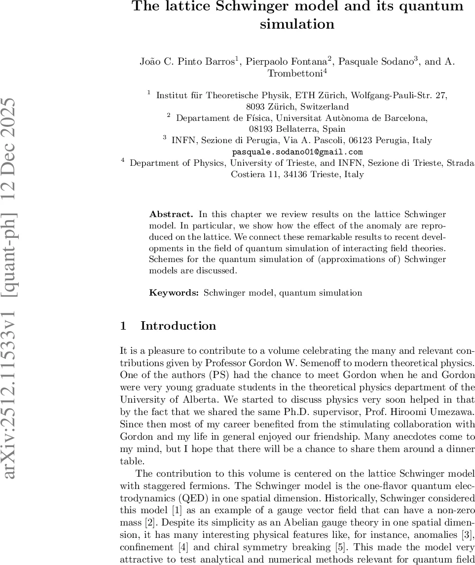 The Lattice Schwinger Model and Its Quantum Simulation
