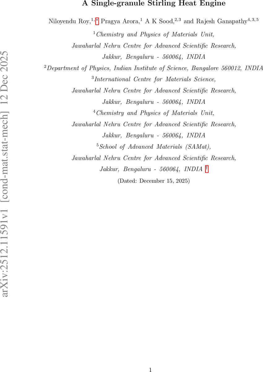A Single-granule Stirling Heat Engine
