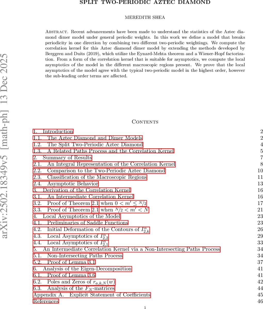 Split Two-Periodic Aztec Diamond