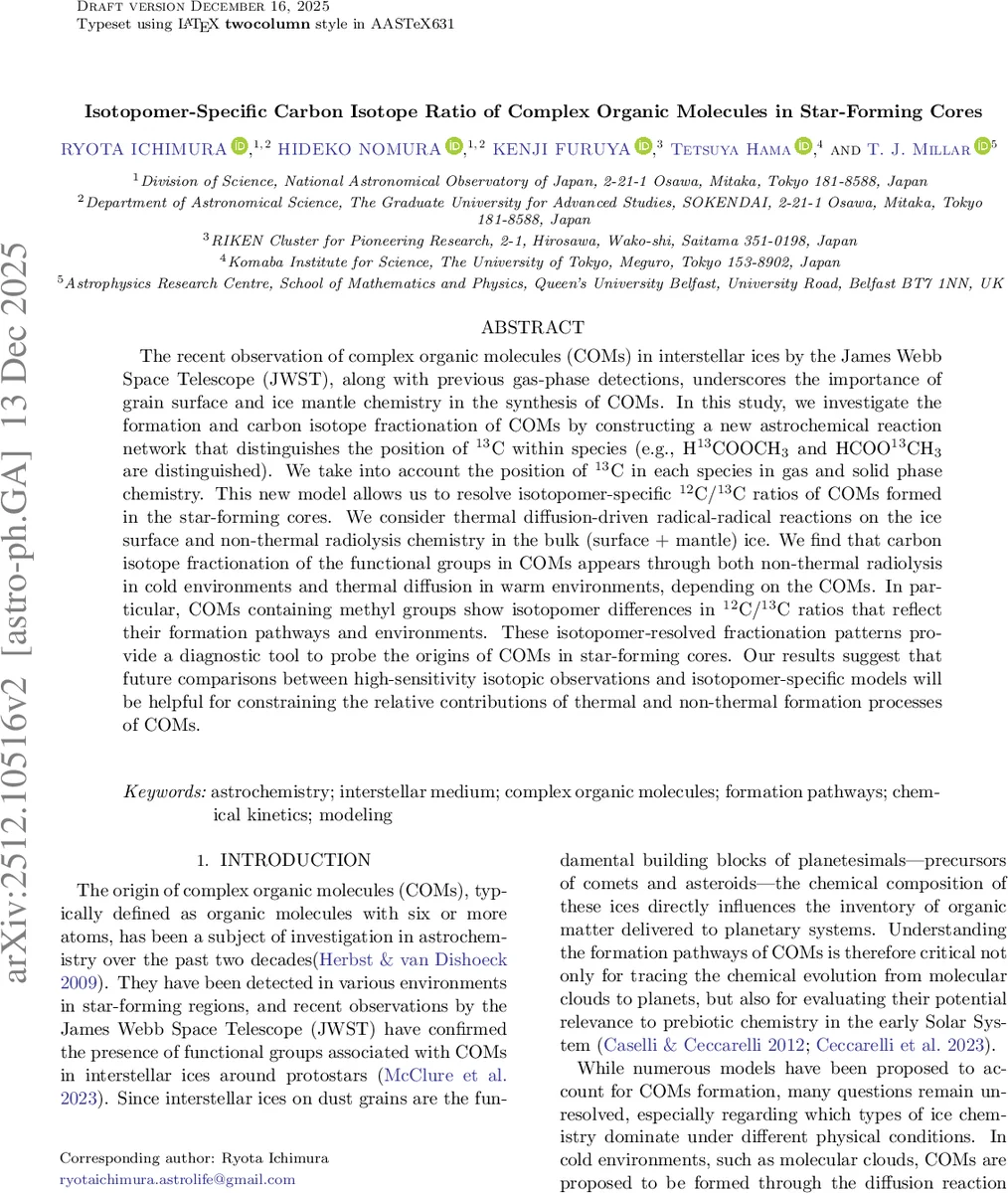 Isotopomer-Specific Carbon Isotope Ratio of Complex Organic Molecules in Star-Forming Cores