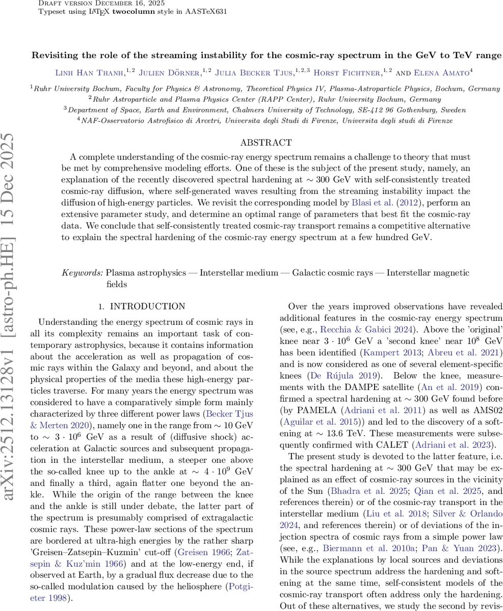 Revisiting the role of the streaming instability for the cosmic-ray spectrum in the GeV to TeV range