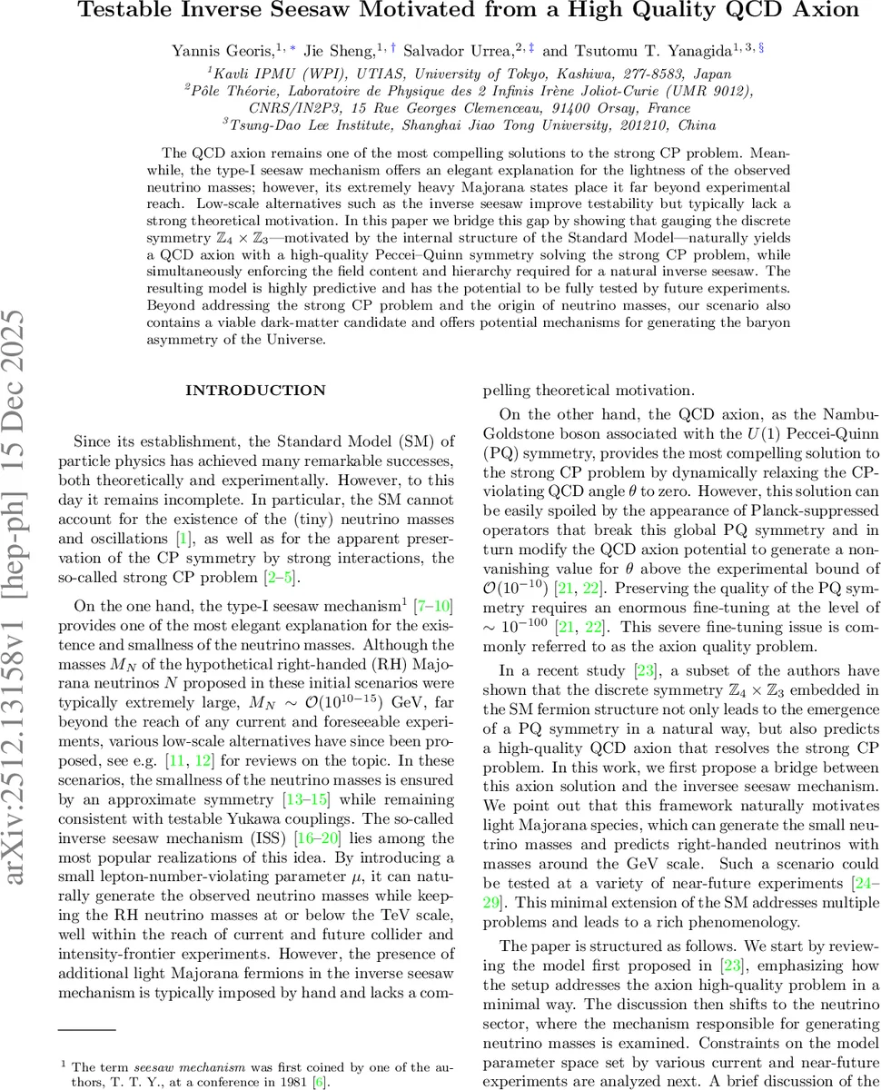 Testable Inverse Seesaw Motivated from a High Quality QCD Axion