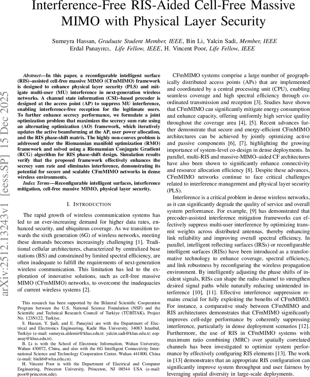 Interference-Free RIS-Aided Cell-Free Massive MIMO with Physical Layer Security