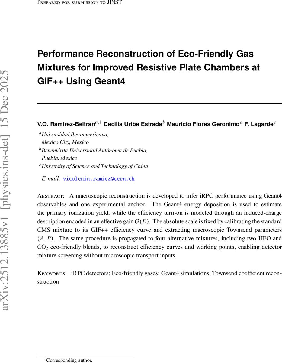 Performance Reconstruction of Eco-Friendly Gas Mixtures for Improved Resistive Plate Chambers at GIF++ Using Geant4