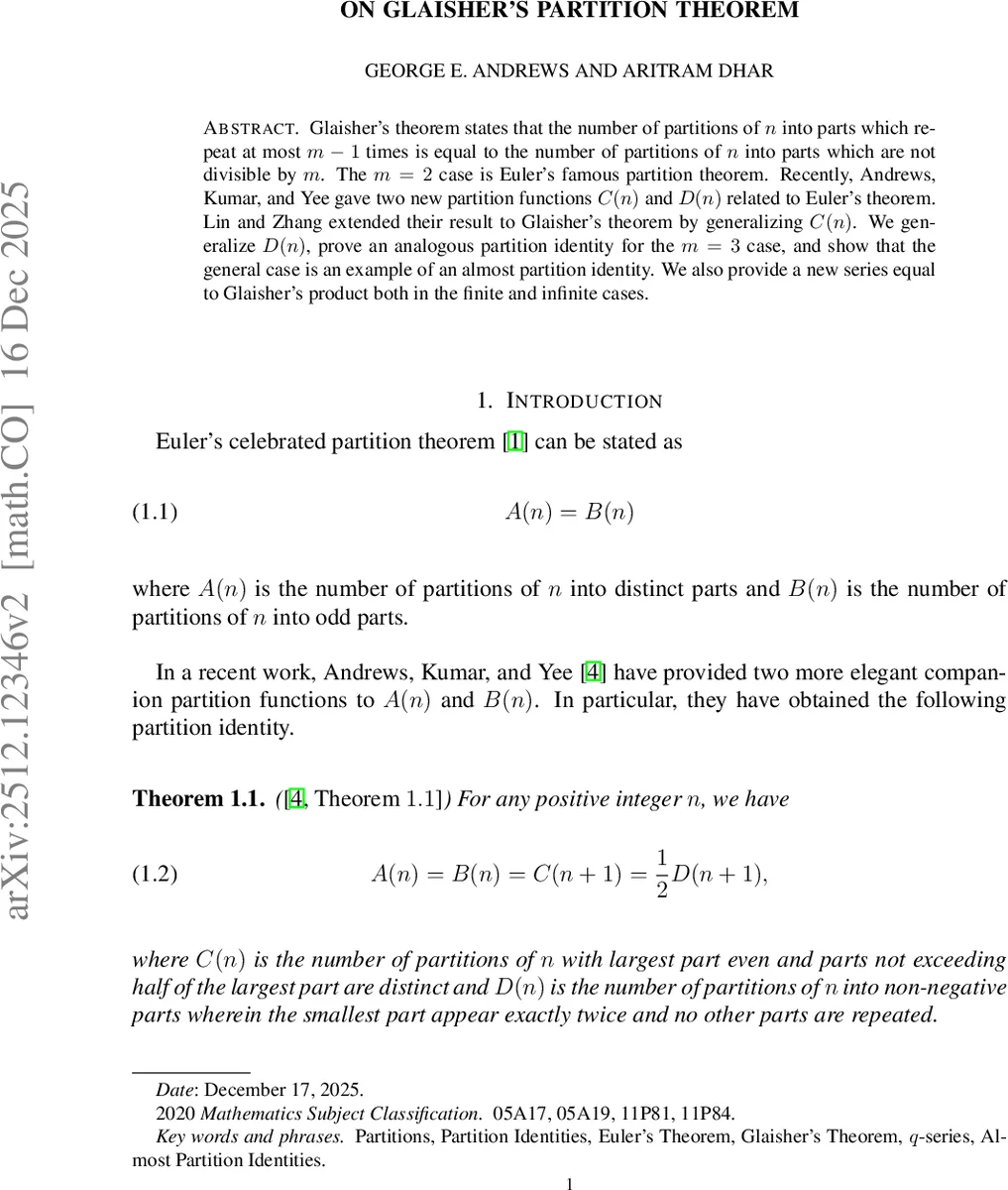 On Glaisher's Partition Theorem