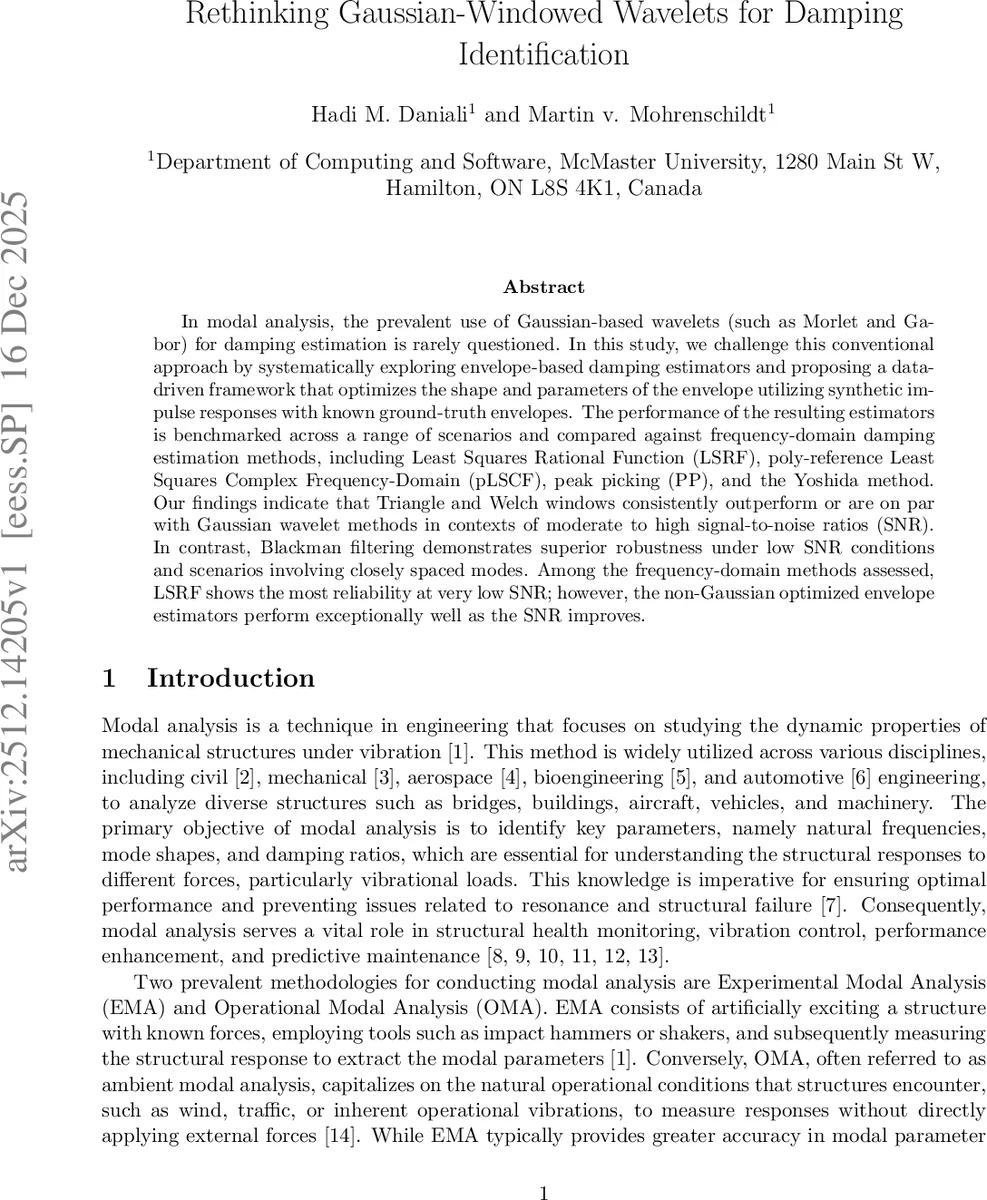 Rethinking Gaussian-Windowed Wavelets for Damping Identification