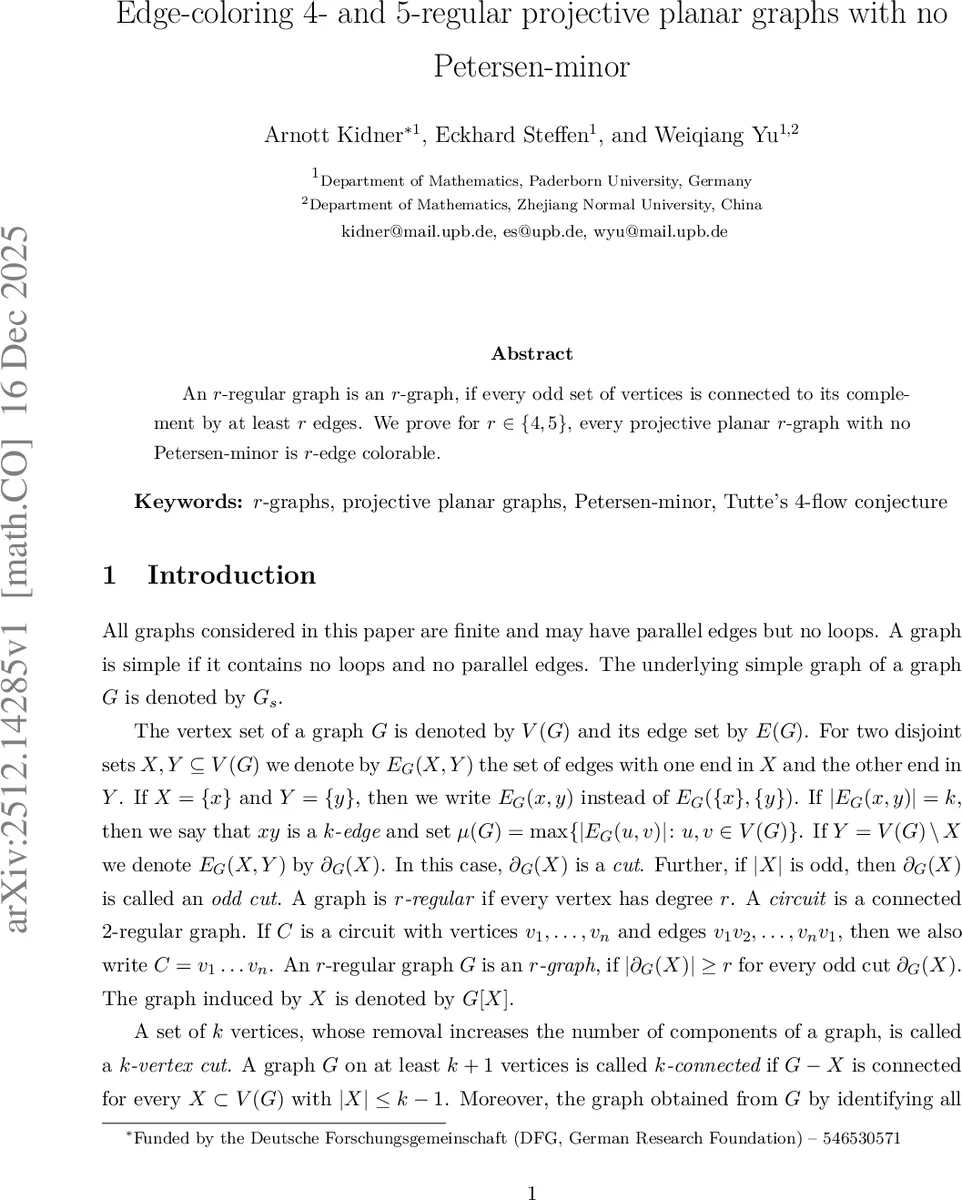 Edge-coloring 4- and 5-regular projective planar graphs with no Petersen-minor