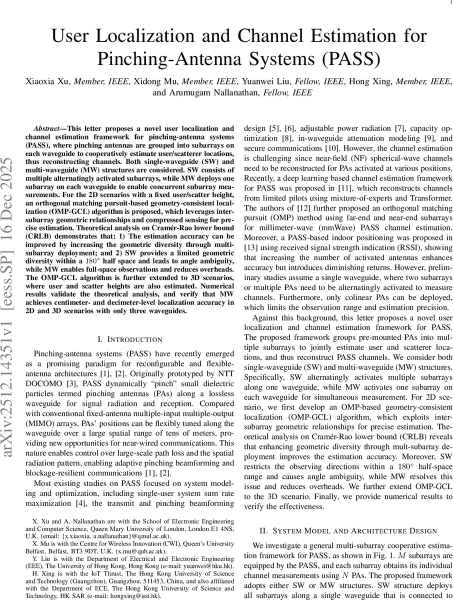 User Localization and Channel Estimation for Pinching-Antenna Systems (PASS)