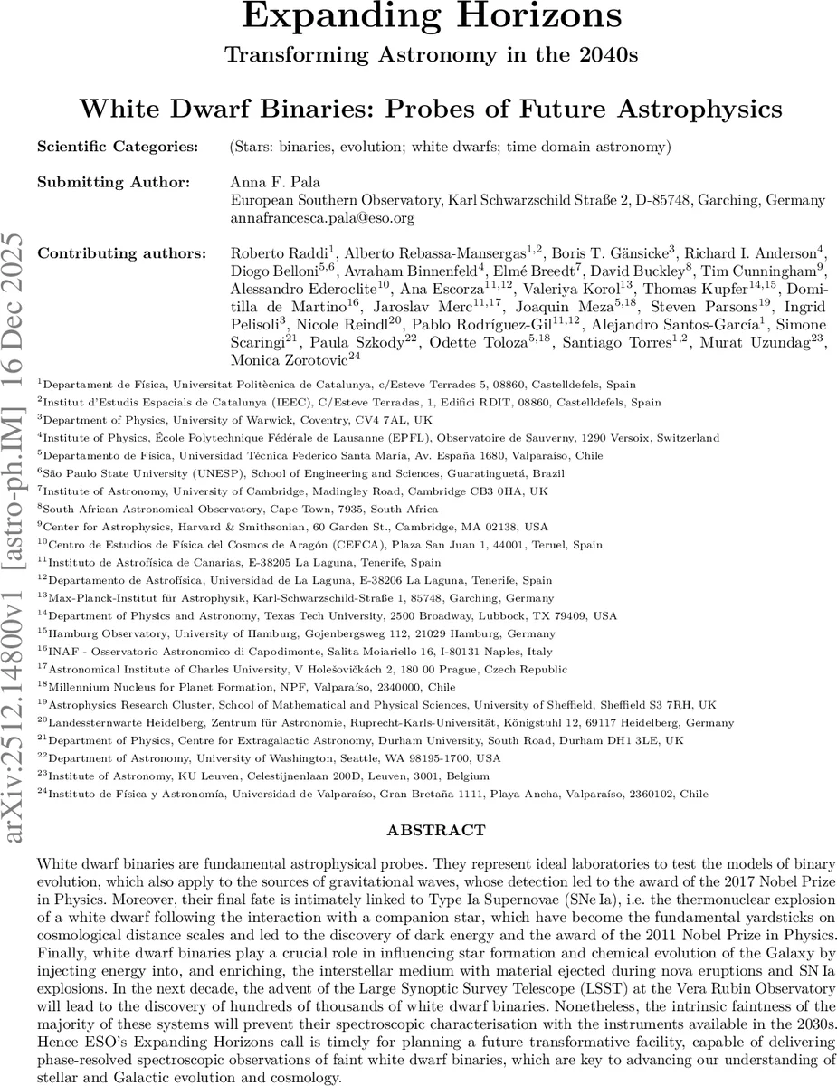White Dwarf Binaries: Probes of Future Astrophysics