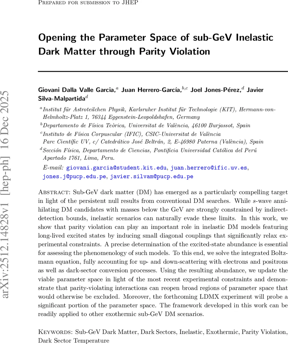 Opening the Parameter Space of sub-GeV Inelastic Dark Matter through Parity Violation