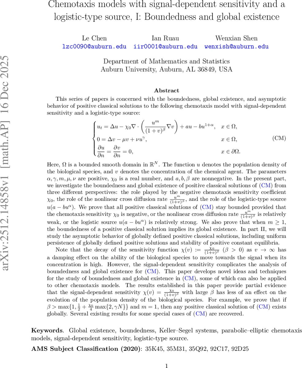 Chemotaxis models with signal-dependent sensitivity and a logistic-type source, I: Boundedness and global existence