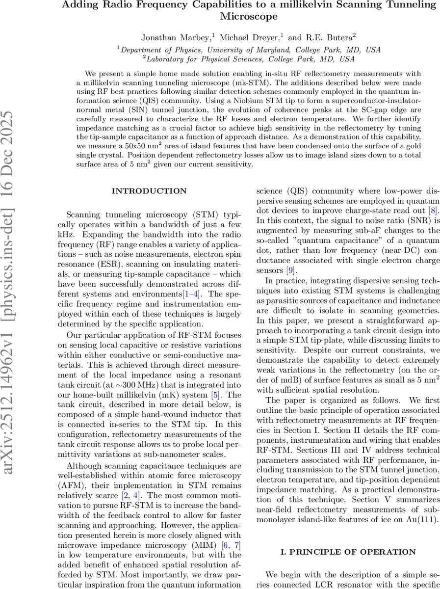 Adding Radio Frequency Capabilities to a millikelvin Scanning Tunneling Microscope