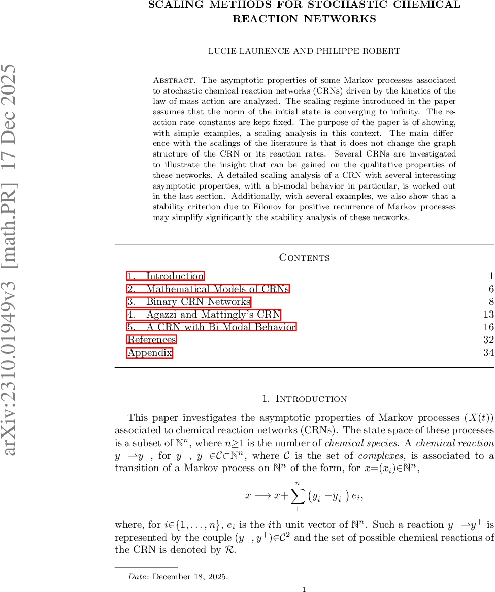 Scaling Methods for Stochastic Chemical Reaction Networks