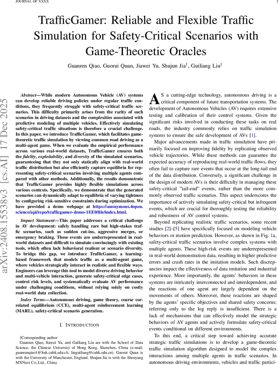 TrafficGamer: Reliable and Flexible Traffic Simulation for Safety-Critical Scenarios with Game-Theoretic Oracles